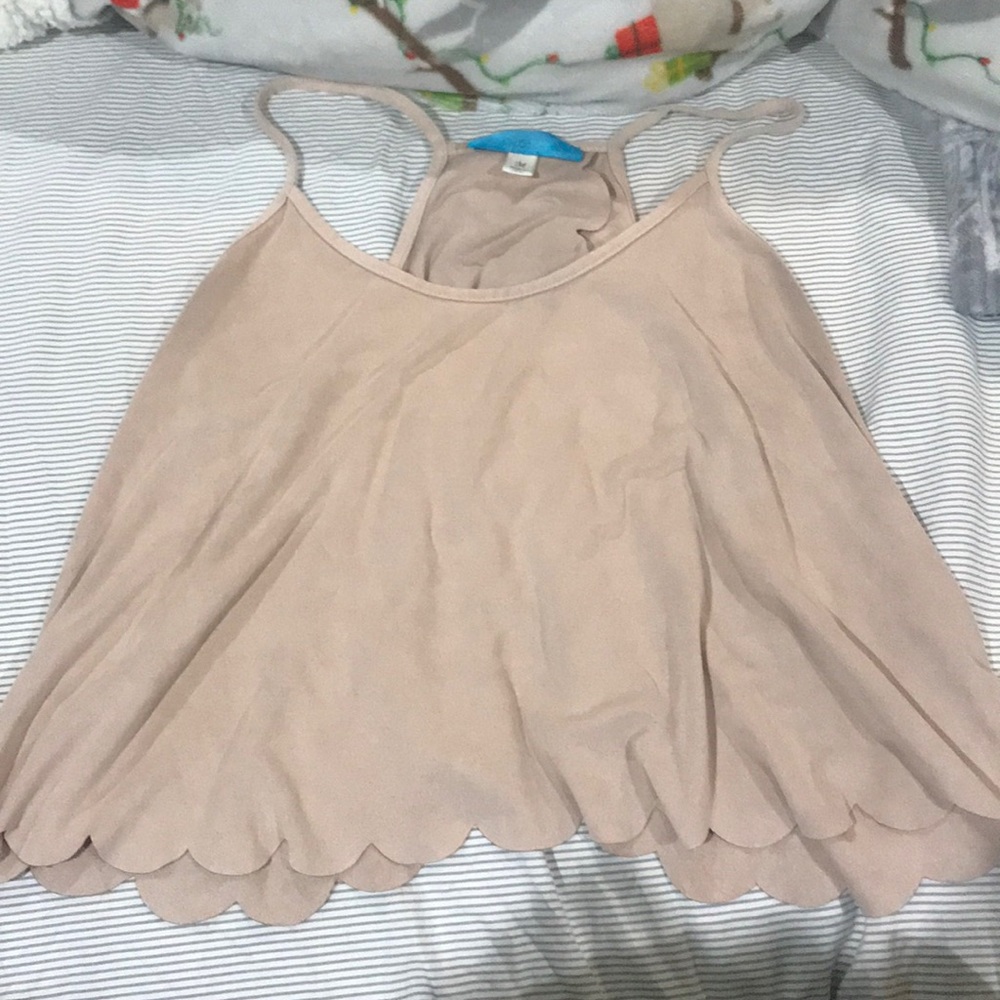 Mauve, scalloped tank top